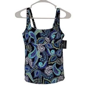 Lands' End Paisley Swim‎ Tankini Top NWT Size 2